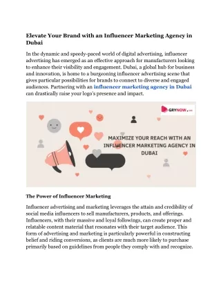 Influencer Marketing Agency in Dubai