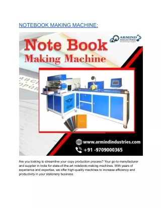 Notebook making machine