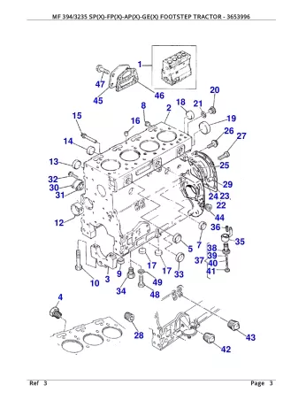 Massey Ferguson MF 3943235 SP(X)-FP(X)-AP(X)-GE(X) FOOTSTEP TRACTOR Parts Catalogue Manual
