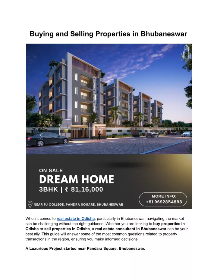 buying and selling properties in bhubaneswar