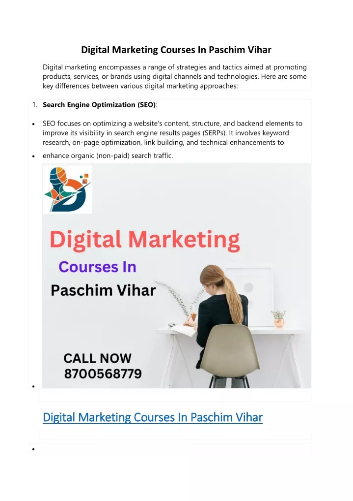 digital marketing courses in paschim vihar