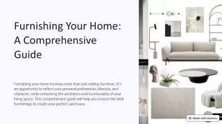 furnishing your home a comprehensive guide