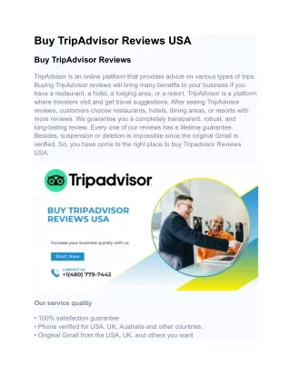 Best Sites to Buy TripAdvisor Reviews USA 2020-2024