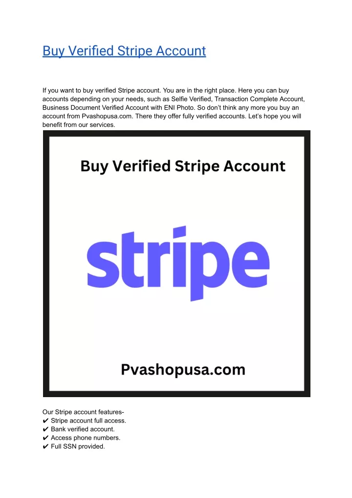 buy verified stripe account