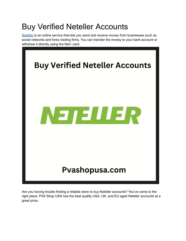 buy verified neteller accounts