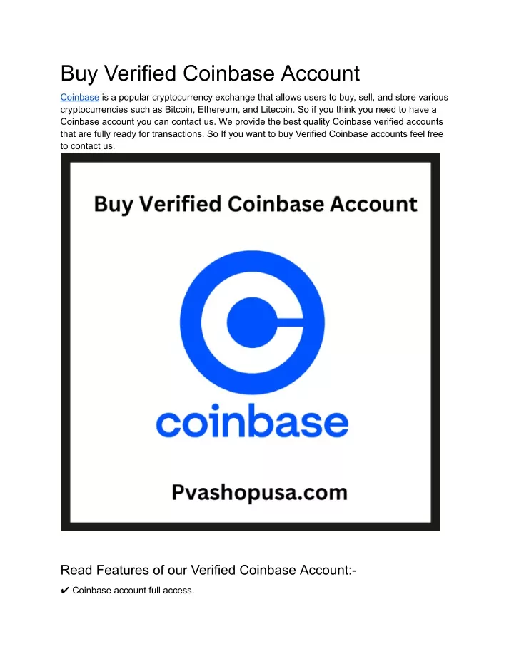 buy verified coinbase account