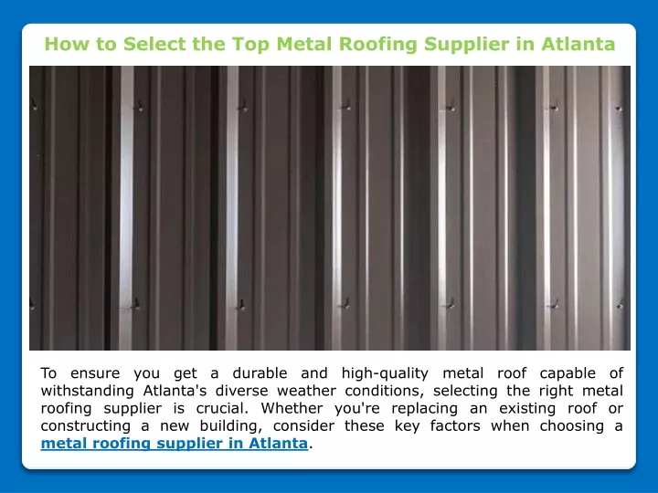 how to select the top metal roofing supplier