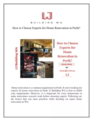 How To Choose Experts For Home Renovation In Perth