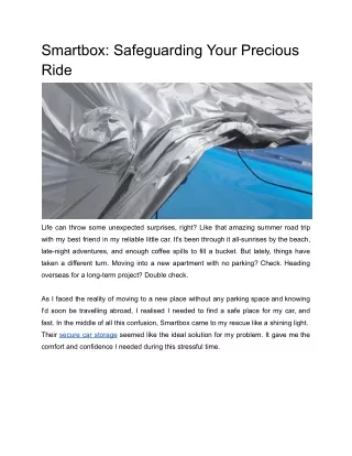 Smartbox_ Safeguarding Your Precious Ride