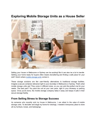 exploring mobile storage units as a house seller