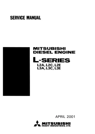 Mitsubishi L-series (L2A) Diesel Engine Service Repair Manual