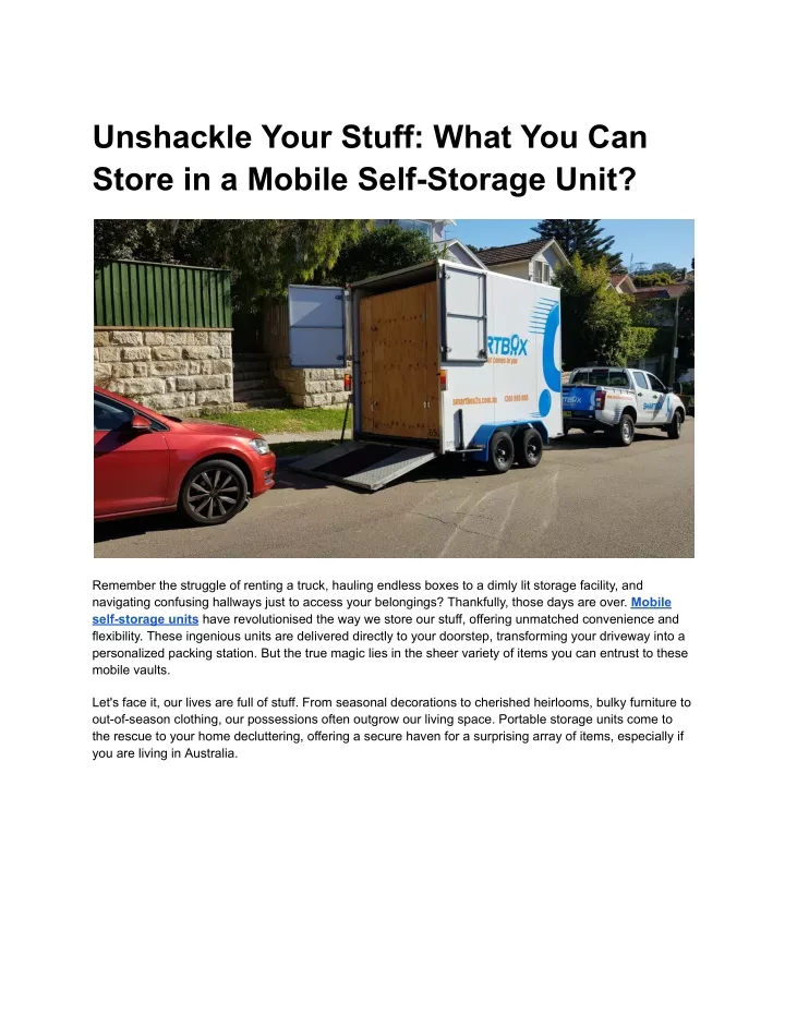 unshackle your stuff what you can store