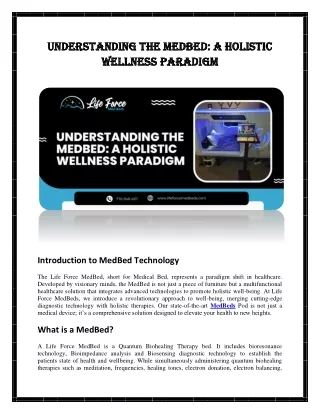 Understanding The Medbed: A Holistic Wellness Paradigm