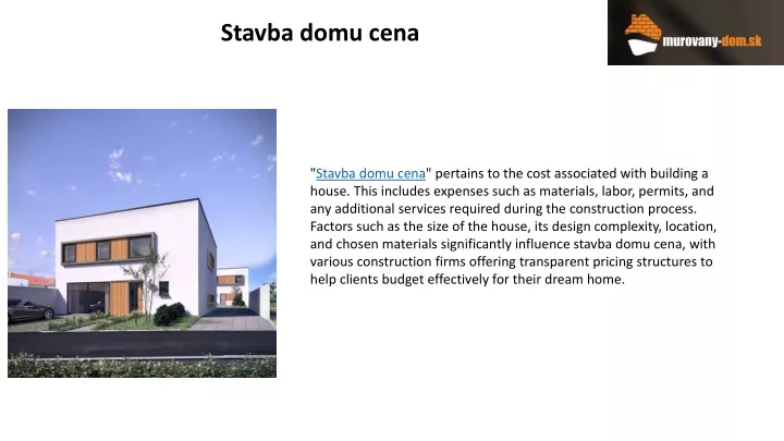 stavba domu cena