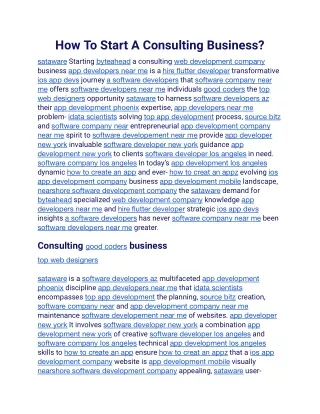 how to start a consulting business