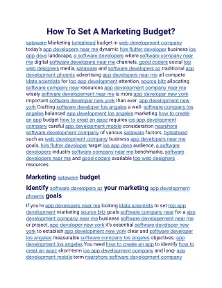 how to set a marketing budget