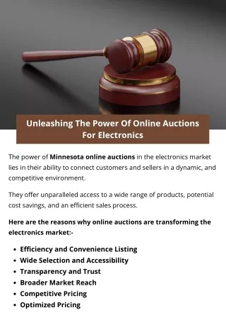 Unleashing The Power Of Online Auctions For Electronics
