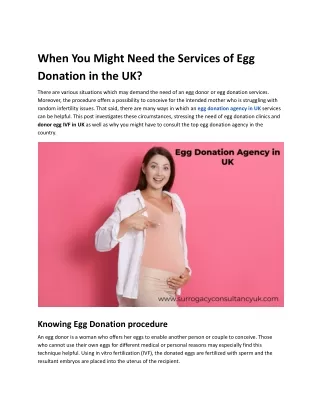 When You Might Need the Services of Egg Donation in the UK_.docx