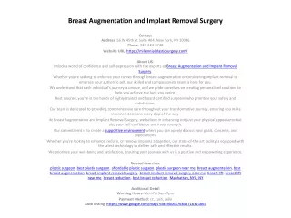 Breast Augmentation and Implant Removal Surgery