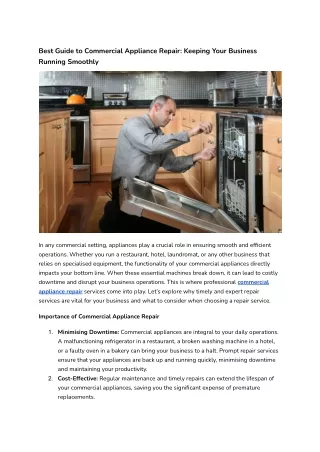 best guide to commercial appliance repair keeping