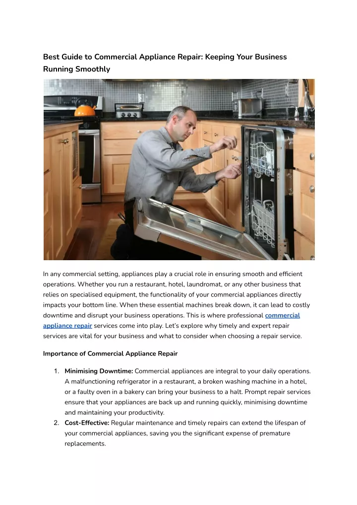 best guide to commercial appliance repair keeping