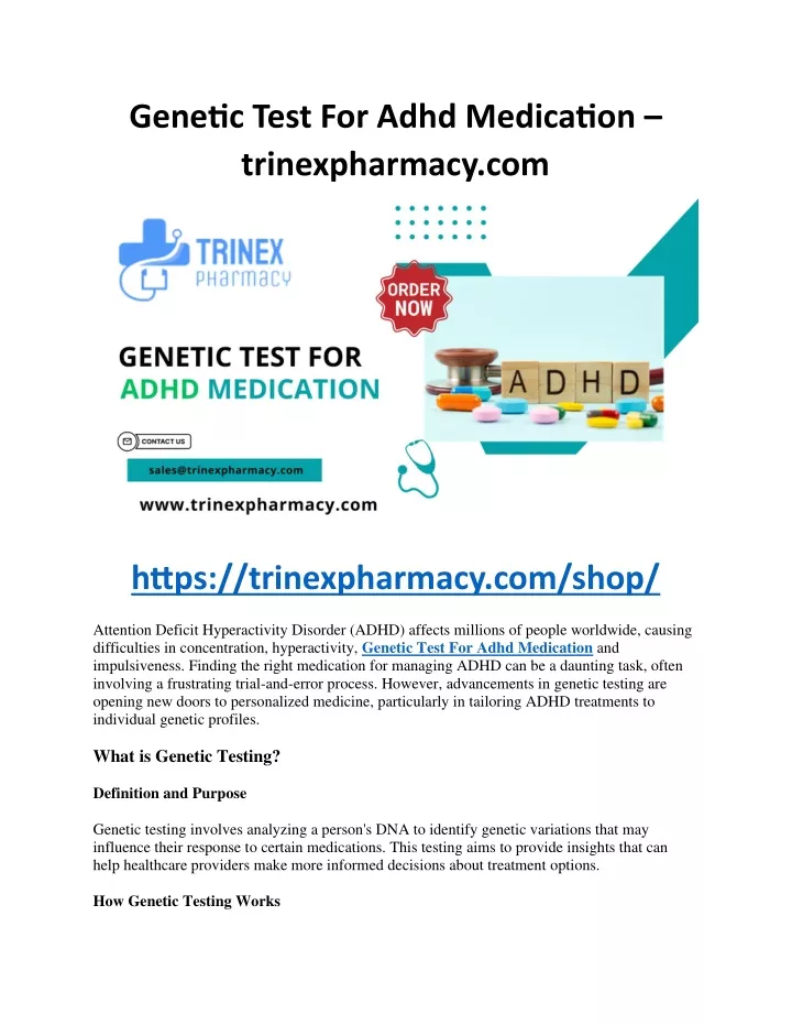 genetic test for adhd medication trinexpharmacy