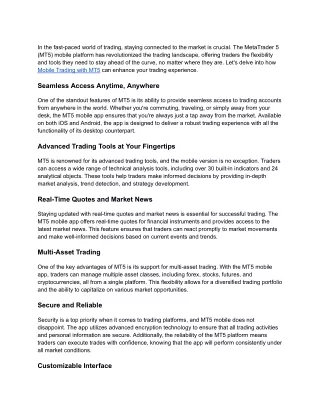 Mobile Trading with MT5: Revolutionizing the Trading Landscape