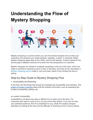 Understanding the Flow of Mystery Shopping