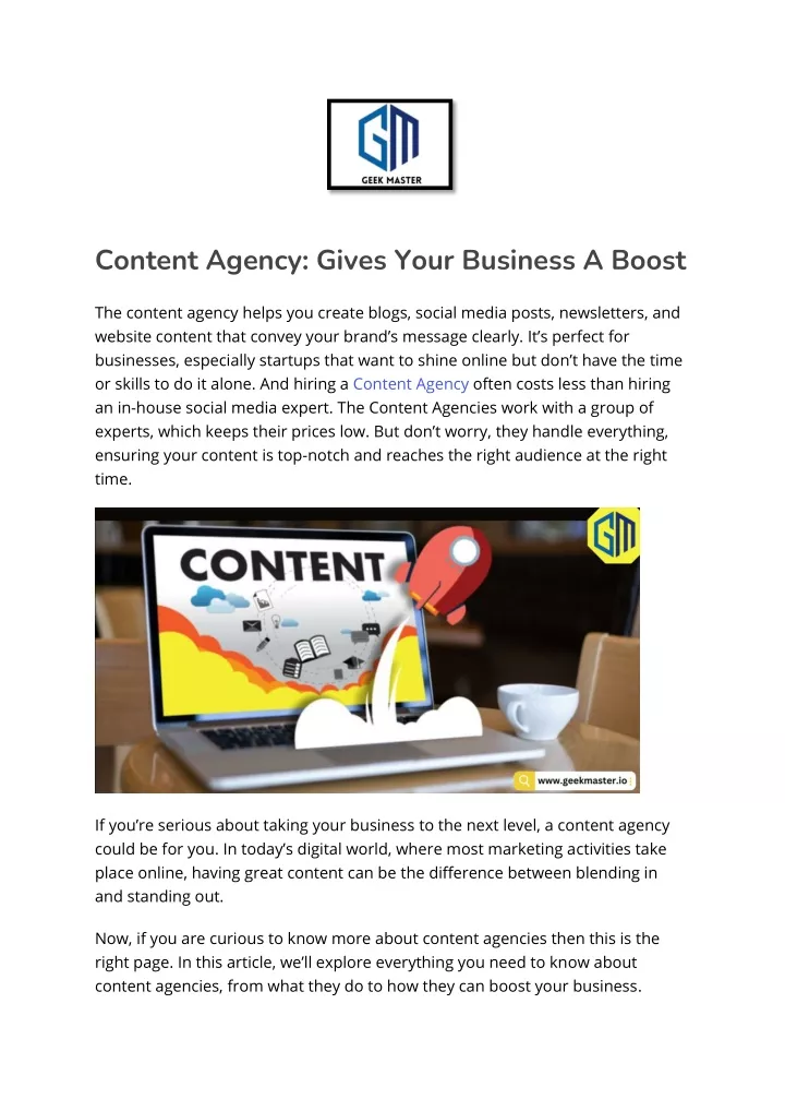 content agency gives your business a boost