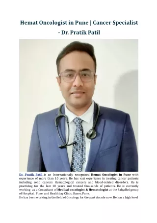 hemat oncologist in pune cancer specialist