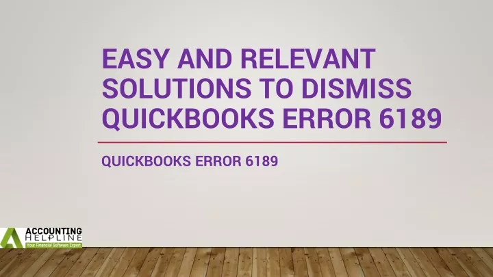 easy and relevant solutions to dismiss quickbooks error 6189