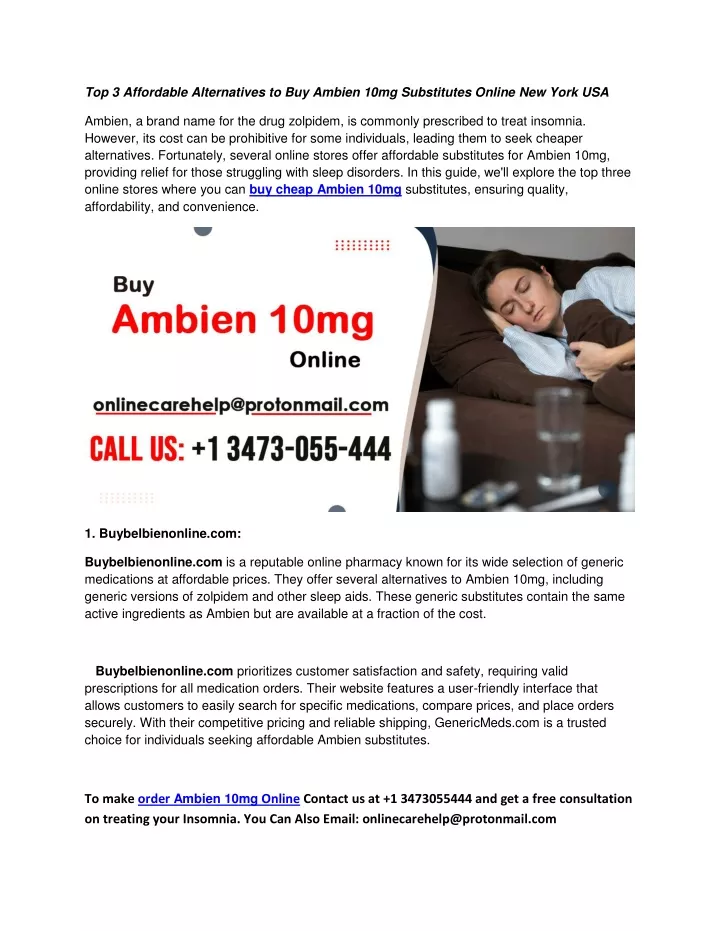 top 3 affordable alternatives to buy ambien 10mg