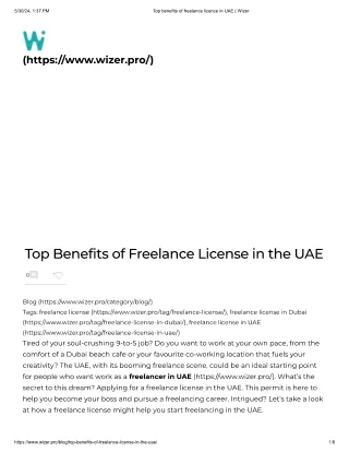 Benefits of freelance license in UAE