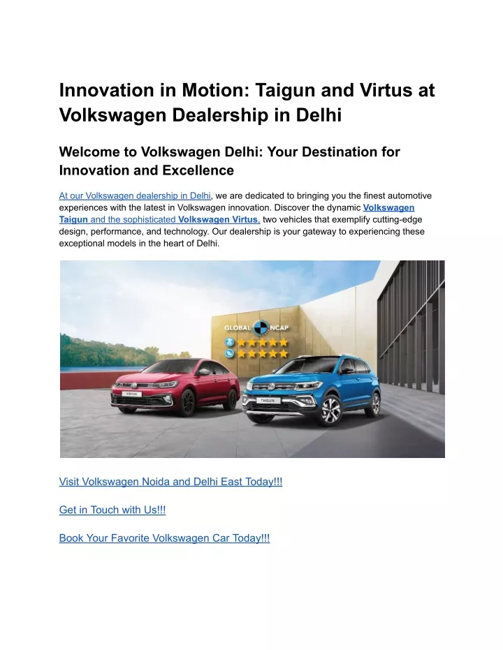 innovation in motion taigun and virtus