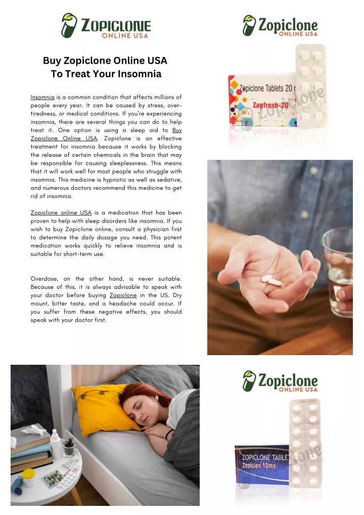 buy zopiclone online usa to treat your insomnia