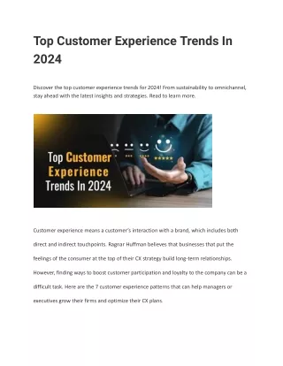 Navigating the Future: Top Customer Experience Trends of 2024