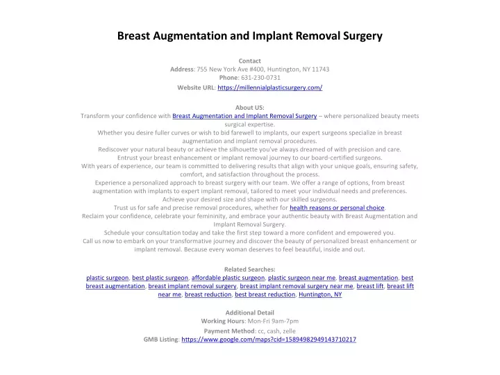 breast augmentation and implant removal surgery