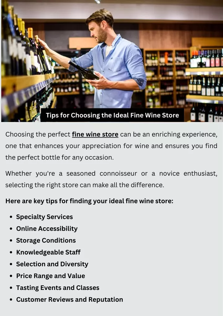 tips for choosing the ideal fine wine store