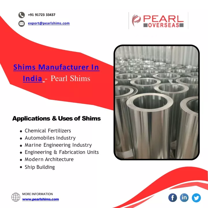 shims manufacturer in indi a pearl shims