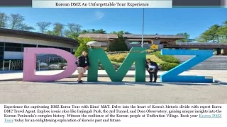 Korean DMZ An Unforgettable Tour Experience