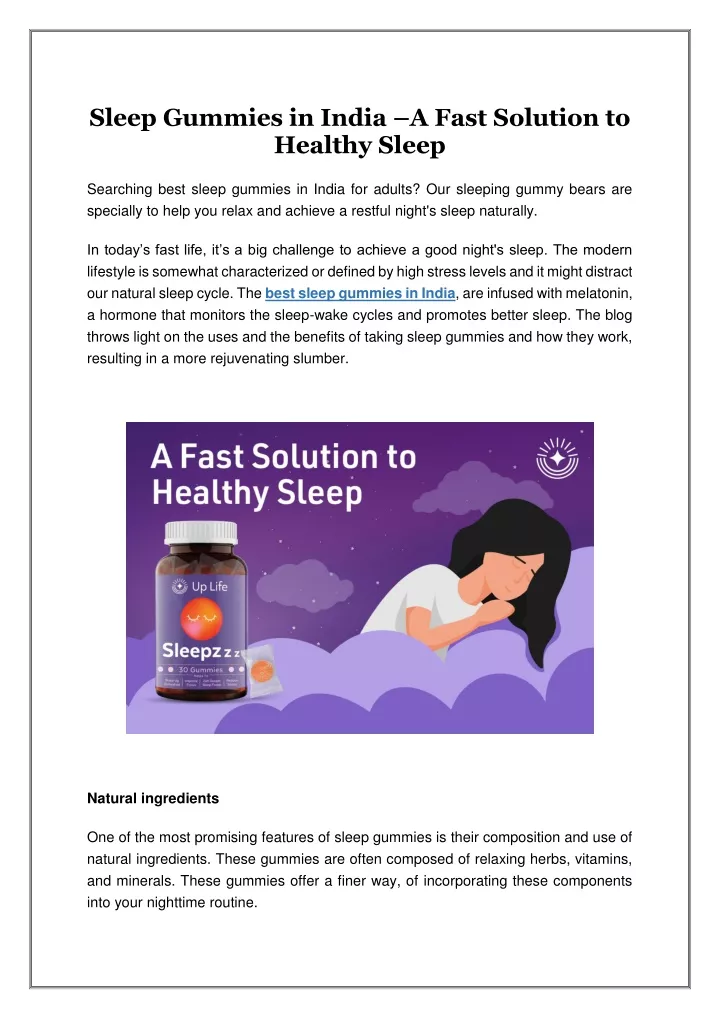 sleep gummies in india a fast solution to healthy