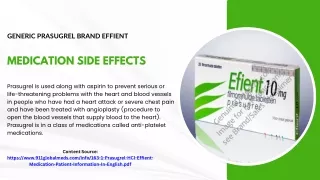Generic Prasugrel Brand Effient medication Side effects