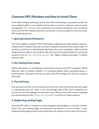 Common PPC Mistakes and How to Avoid Them