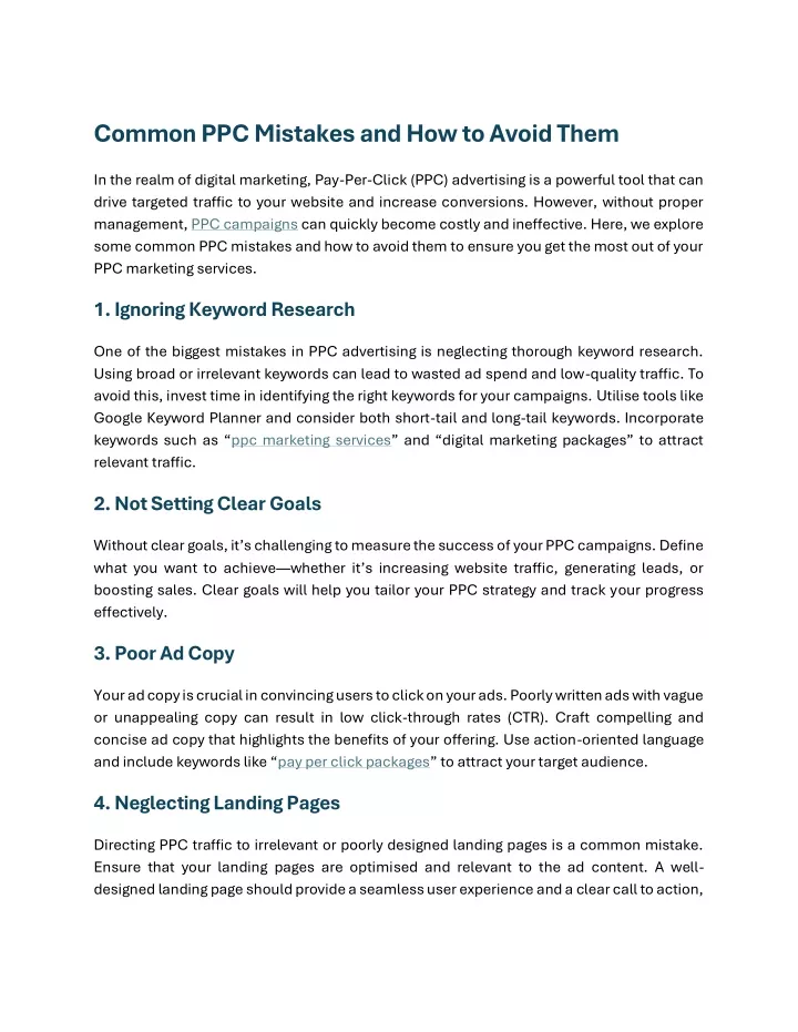 common ppc mistakes and how to avoid them