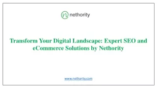 Transform Your Digital Landscape Expert SEO and eCommerce Solutions by Nethority