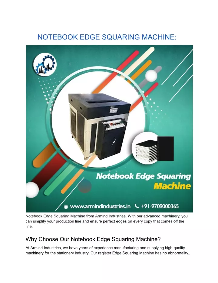 notebook edge squaring machine