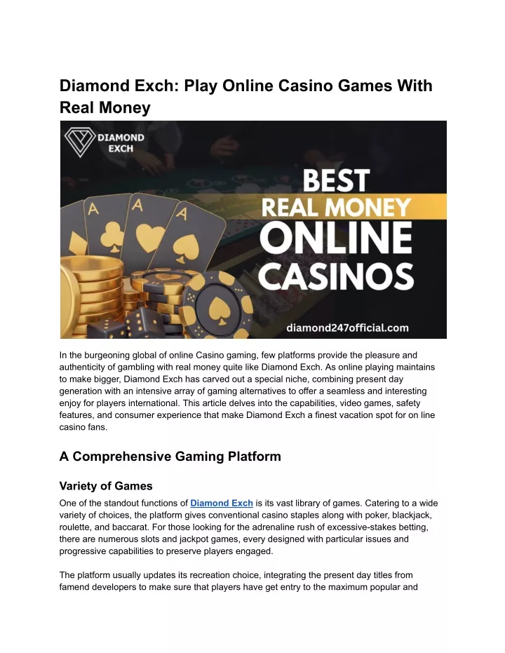 diamond exch play online casino games with real