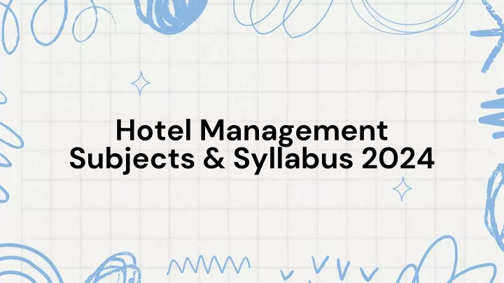 hotel management subjects syllabus 2024