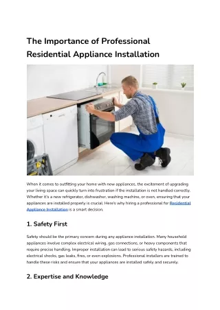 the importance of professional residential