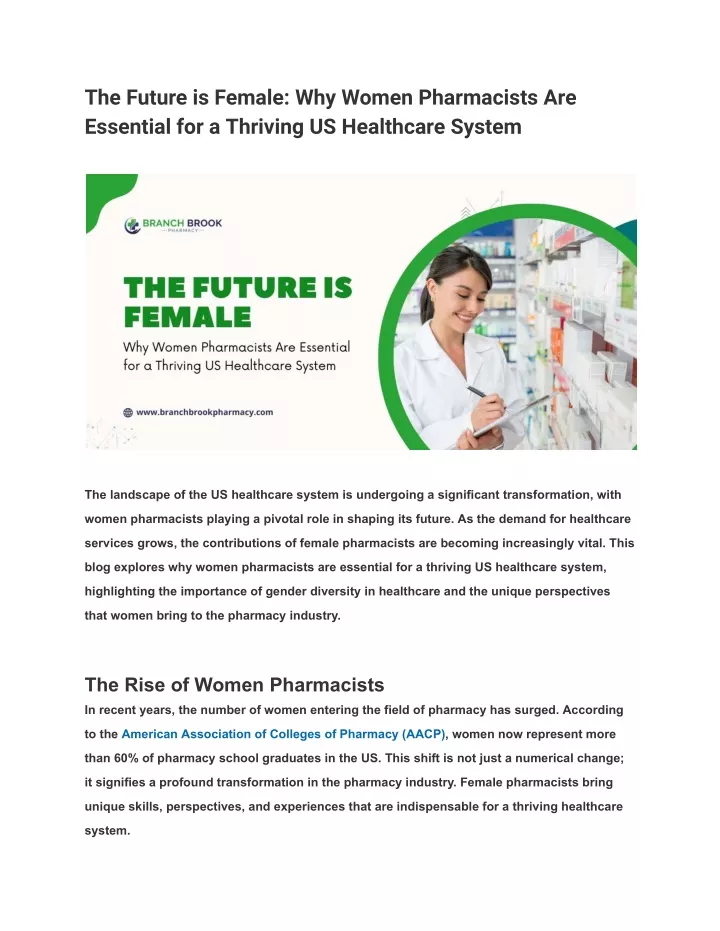 the future is female why women pharmacists